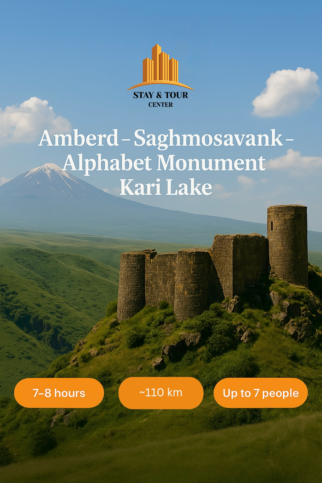 Амберд - Сагмосаванк - Памятник армянскому алфавиту - Озеро Кари